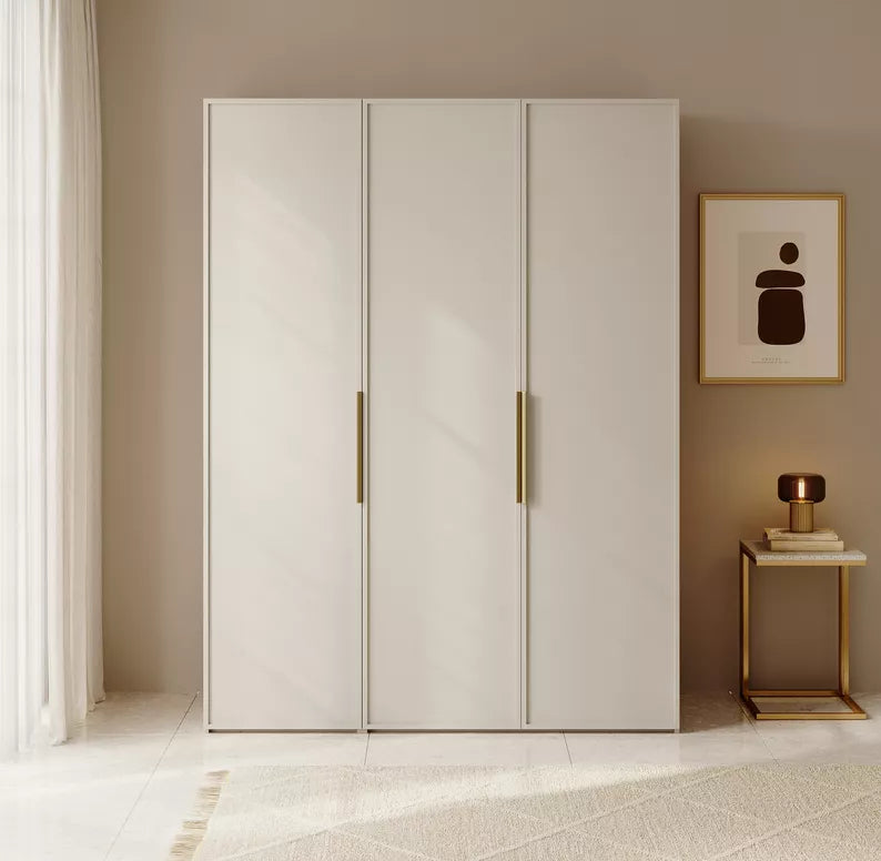 MEFRA Trīsdurvju skapis 150 cm, pelēks bēšs - N1 Home