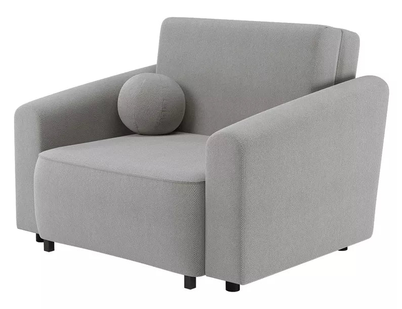 VIOSTE Atzveltnes krēsls ar glabātuvi, pelēks hidrofobs šenils - N1 Home