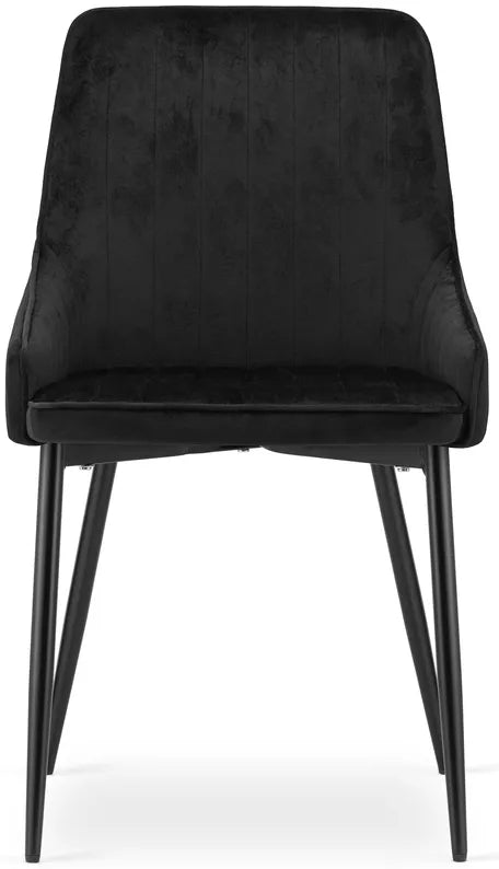 ZAMON Polsterēts krēsls no melna samta - N1 Home