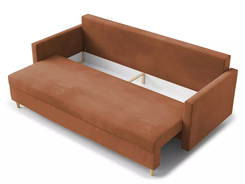 LUTTO Dīvāns ar glabātuvi, izvelkamais, vara samts - N1 Home