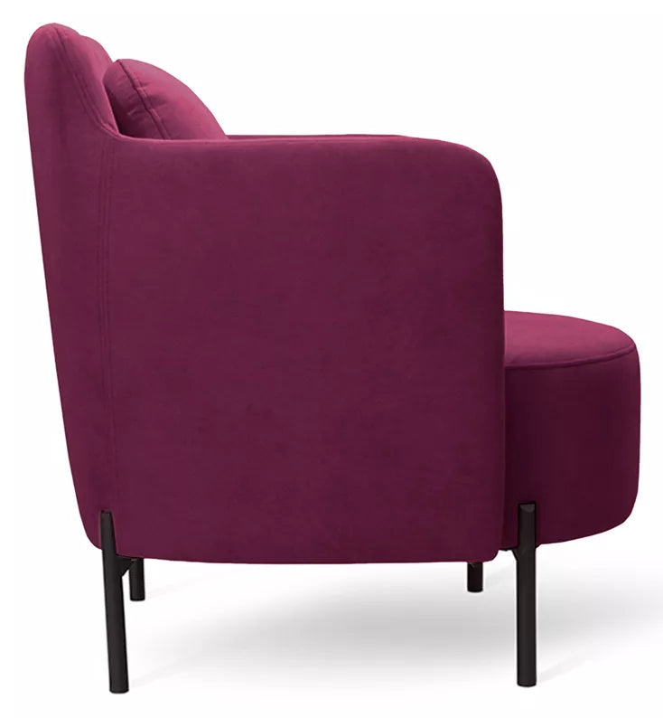 VENESE Kausa krēsls, bordo, viegli tīrāms samts, ar melnām kājām - N1 Home