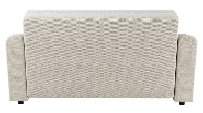 VIOSTE Divvietīgs dīvāns, 130 cm, ar glabātuvi, krēmkrāsas hidrofobs šenils - N1 Home