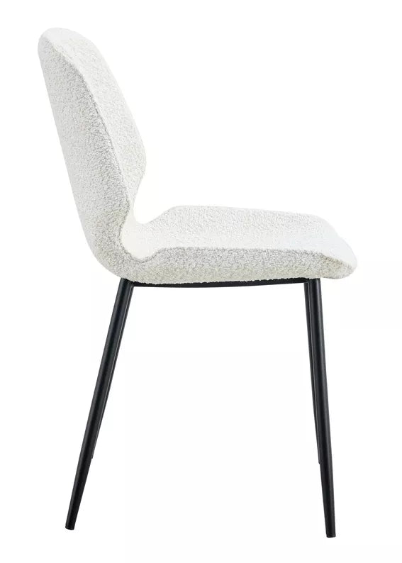 BRALTA Mīkstais krēsls no krēmkrāsas auduma uz melnām kājām - N1 Home