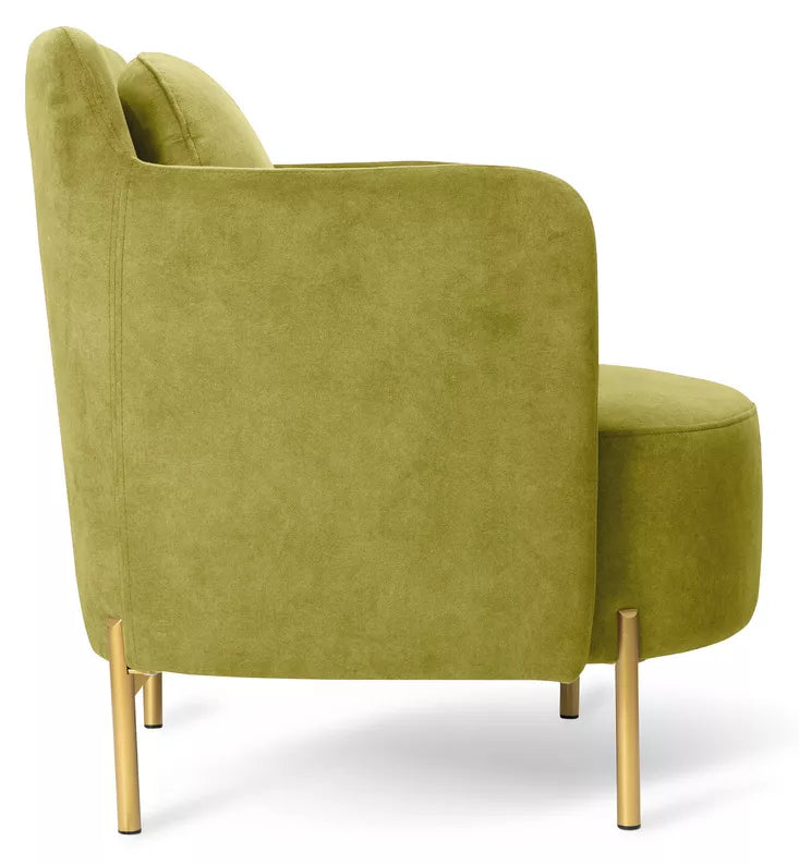 VENESE Kausa krēsls, laima zaļš samts, viegli tīrāms, ar zelta kājām - N1 Home