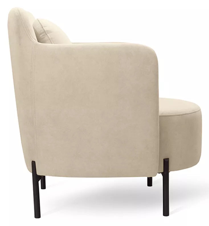 VENESE Kausa krēsls, smilškrāsas, viegli tīrāms samts, ar melnām kājām - N1 Home