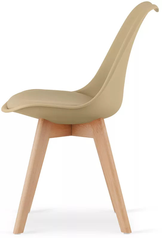 CINES Tumši bēšs plastmasas krēsls - N1 Home