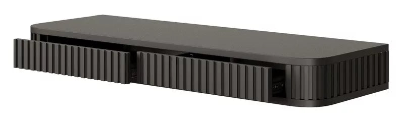 LOVORE Piekarināmais tualetes galdiņš ar rievām un divām atvilktnēm, 113 cm, melns - N1 Home