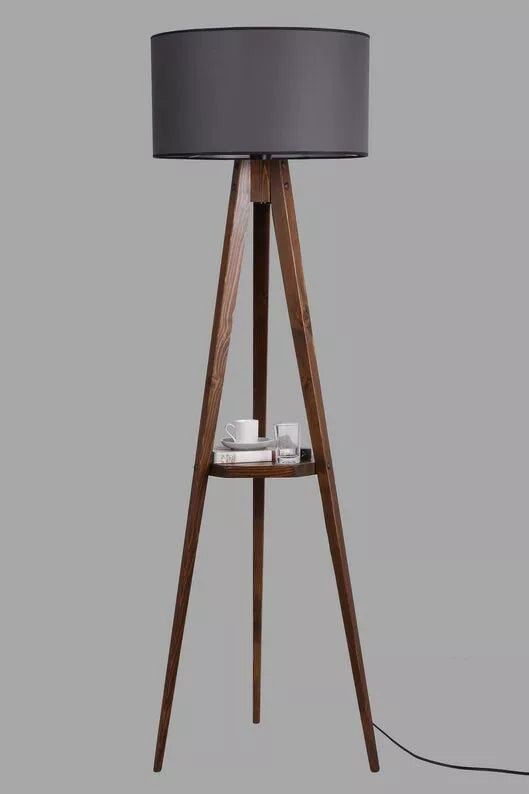 LINDIRSA Stāvlampa 176 cm ar pelēku plauktu - N1 Home