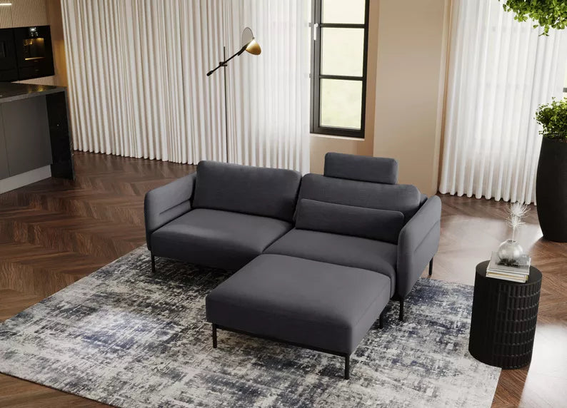 NEROSOLIA Pufs, tumši pelēka bize - N1 Home