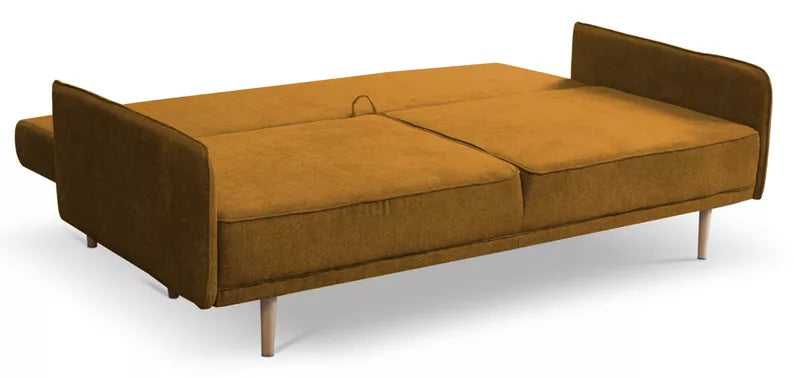 DERSPI Trīsvietīgs dīvāns, sinepes, hidrofobs samts - N1 Home