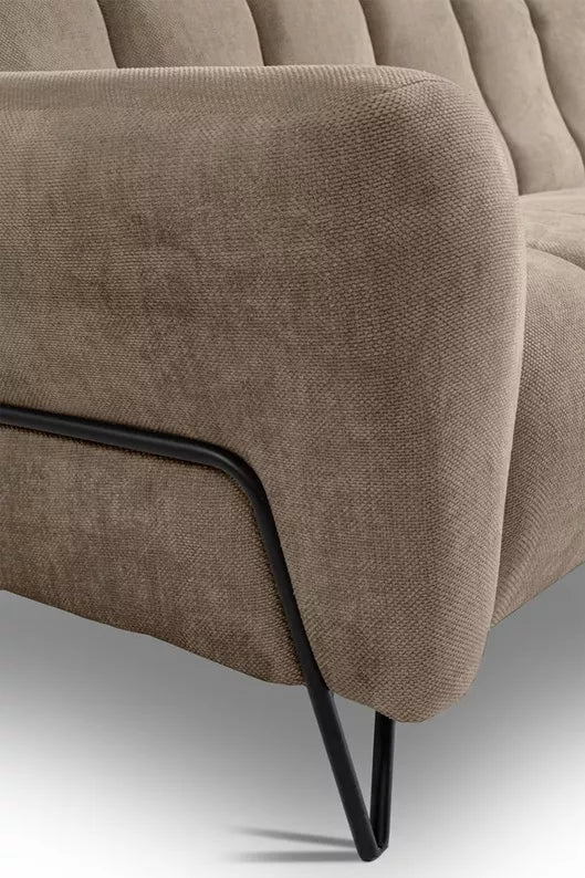 LAREVO Trīsvietīgs dīvāns, brūns šenils - N1 Home