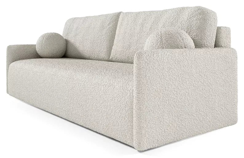GOVE Dīvāns-gulta ar glabātuvii, krēmkrāsas boucle - N1 Home