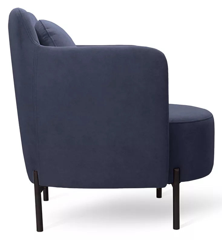 VENESE Kausa krēsls, tumši zils, viegli tīrāms samts, ar melnām kājām - N1 Home