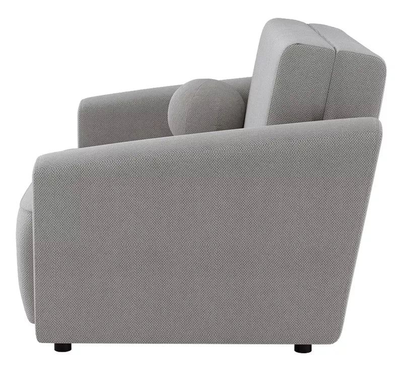 VIOSTE Divvietīgs dīvāns, 110 cm, ar glabātuvi, pelēks hidrofobs šenils - N1 Home