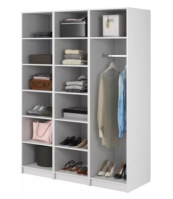 MEFRA Trīsdurvju skapis 150 cm, balts - N1 Home