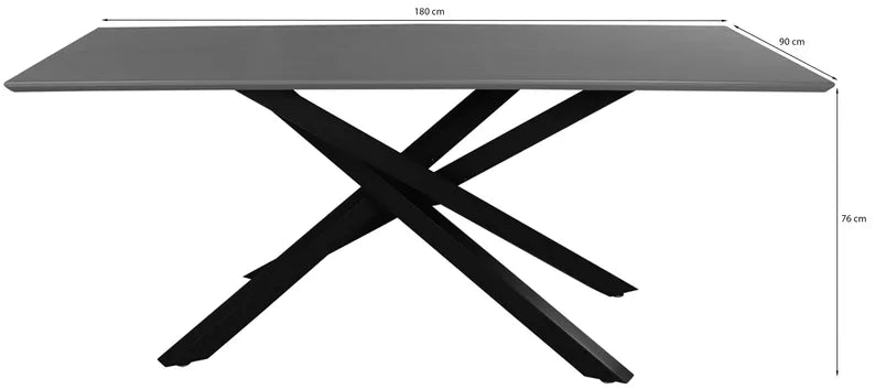 NIZETAN Pusdienu galds 90 x 180 cm, melns ozols - N1 Home