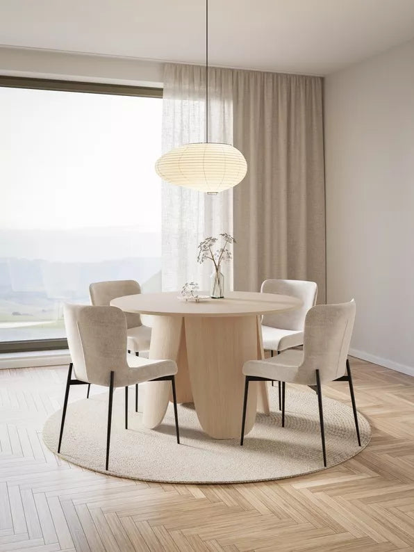 VIALIV Apaļš pusdienu galds, diametrs 120 cm, dabīgs ozols - N1 Home