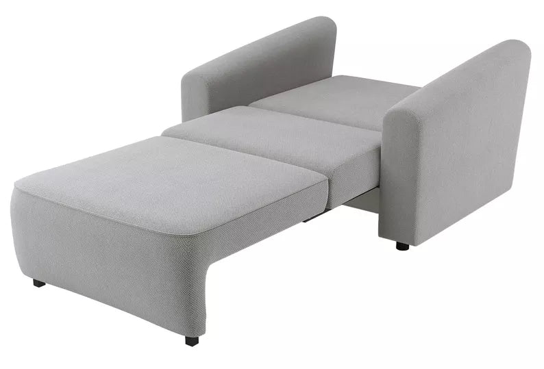 VIOSTE Atzveltnes krēsls ar glabātuvi, pelēks hidrofobs šenils - N1 Home