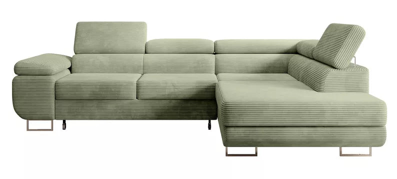 VILSTEV L-formas stūra dīvāns ar gulēšanas funkciju, ar konteineru, salvijas velveta, kreisa/laba puse - N1 Home