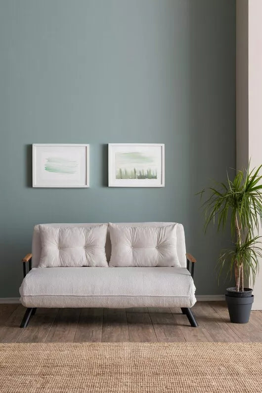 MARTAL Divvietīgs dīvāns, gaišs krēmkrāsas - N1 Home