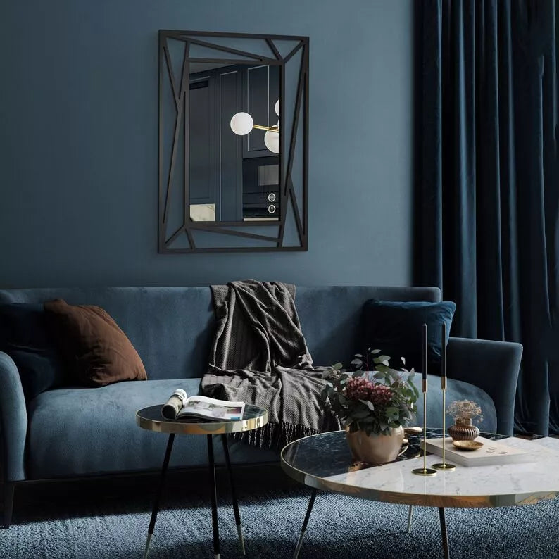 MARME Sienas spogulis 95x69 cm melnā rāmī - N1 Home