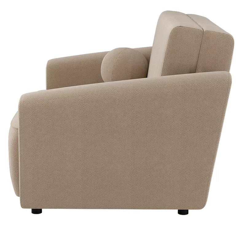 VIOSTE Divvietīgs dīvāns, 130 cm, ar glabātuvi, bēšs hidrofobs šenils - N1 Home