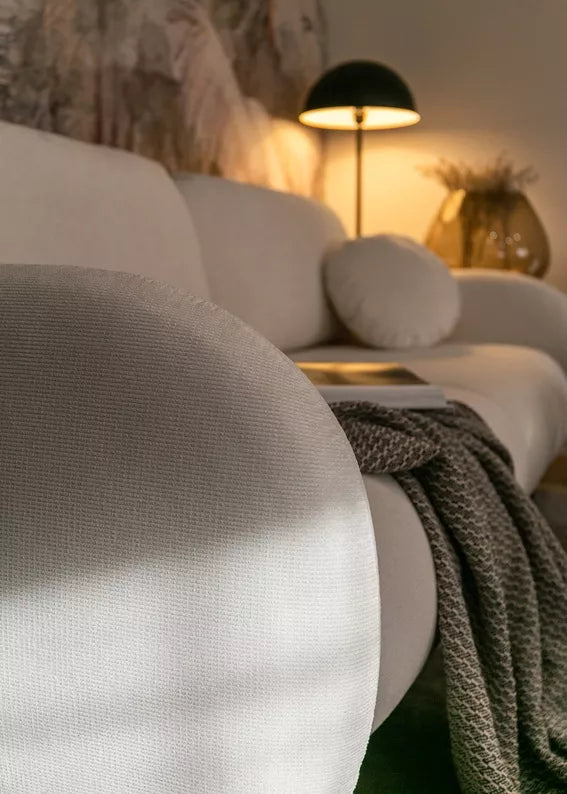 FRABA Izvelkamais dīvāns ar gulēšanas funkciju, veļas konteineru, krēmkrāsas velveta - N1 Home