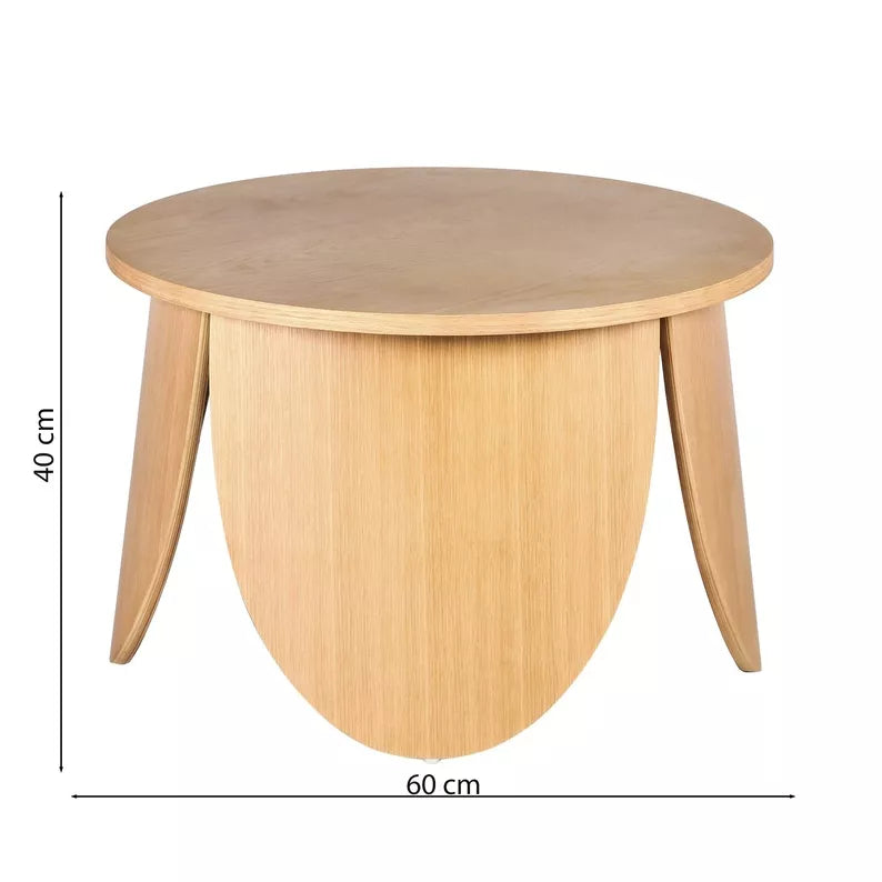 VIALIV Apaļš kafijas galdiņš, diametrs 60 cm, dabīgs ozols - N1 Home
