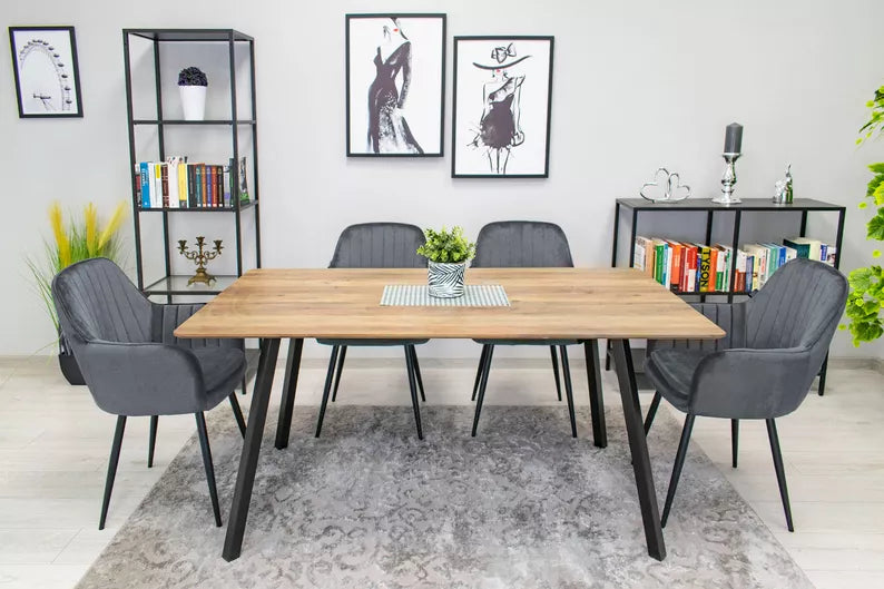 MERSYM Polsterēts krēsls no tumši pelēka samta - N1 Home