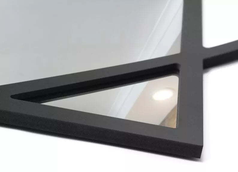 LUCME Sienas spogulis 95x69 cm melnā rāmī - N1 Home