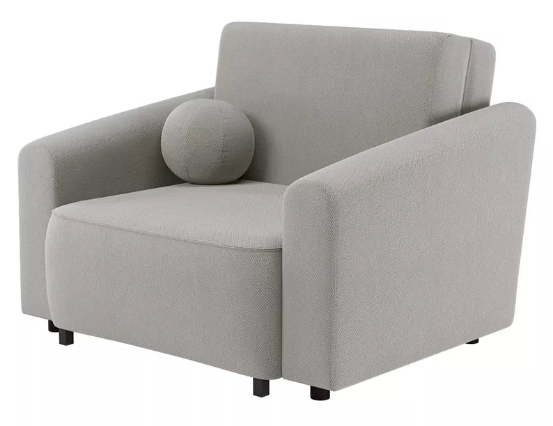 VIOSTE Atzveltnes krēsls ar glabātuvi, pelēki bēšs hidrofobs šenils - N1 Home