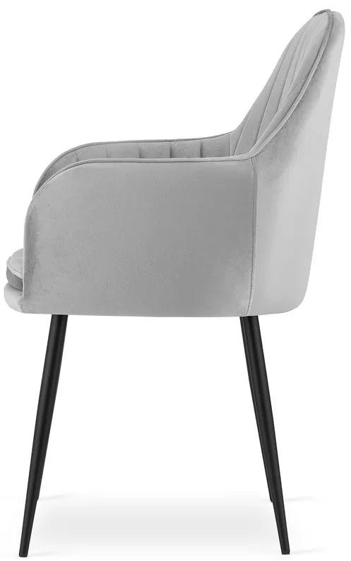 MERSYM Polsterēts krēsls no tumši pelēka samta - N1 Home