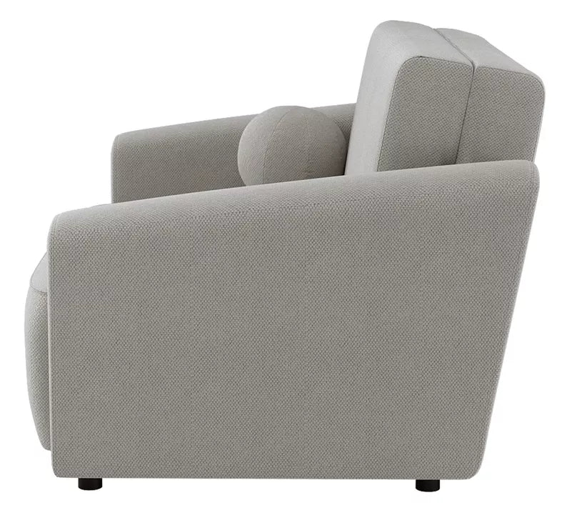 VIOSTE Atzveltnes krēsls ar glabātuvi, pelēki bēšs hidrofobs šenils - N1 Home