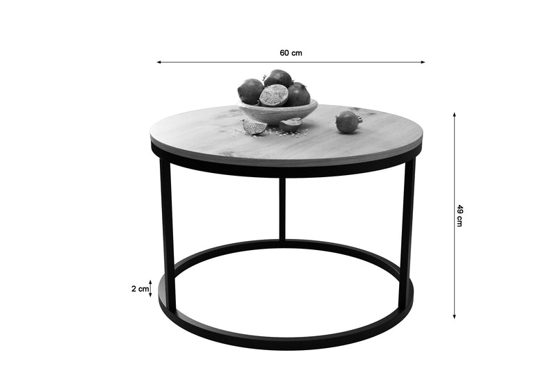 BELLO Apaļš kafijas galdiņš 60 cm, matēts balts - N1 Home