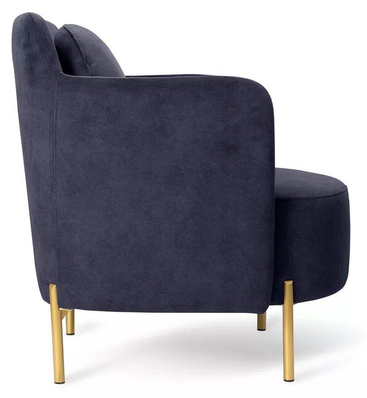 VENESE Kausa krēsls, tumši zils, viegli tīrāms samts, ar zelta kājām - N1 Home