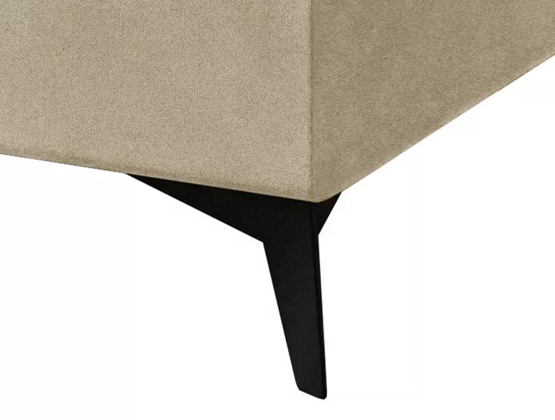 WOFAL Kontinentālā gulta 140/160/180x200 cm ar matraci un glabātuvi, gaiši bēšs, biezs velvets - N1 Home