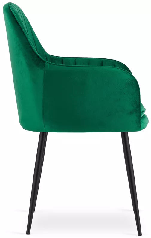 MERSYM Polsterēts krēsls no tumši zaļa samta - N1 Home