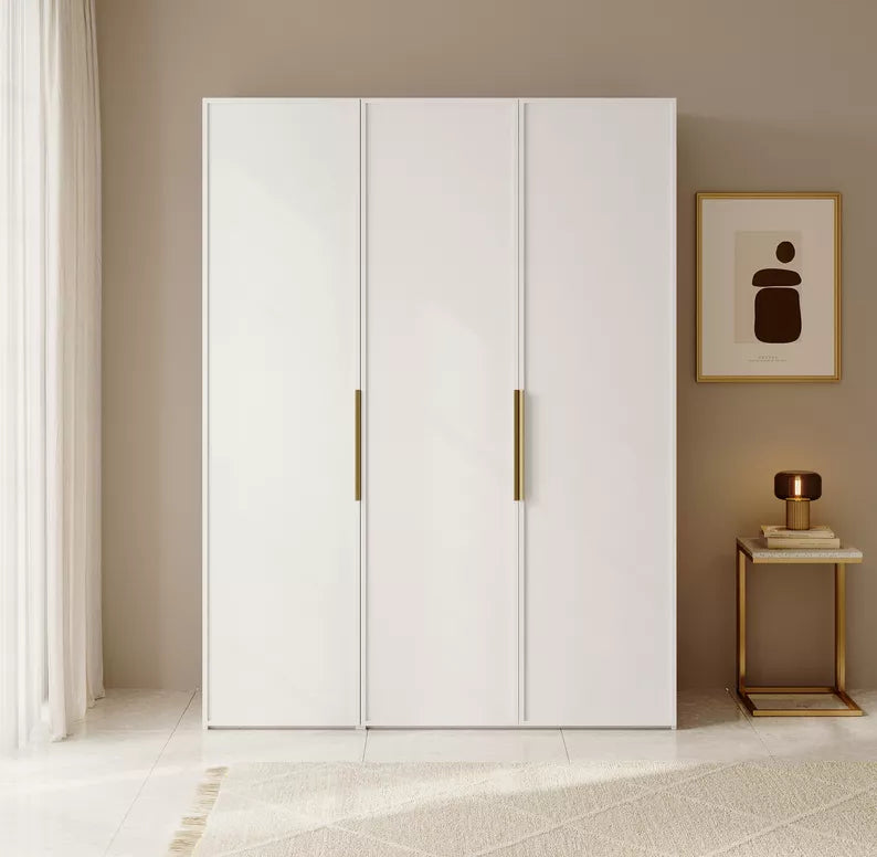 MEFRA Trīsdurvju skapis 150 cm, balts - N1 Home