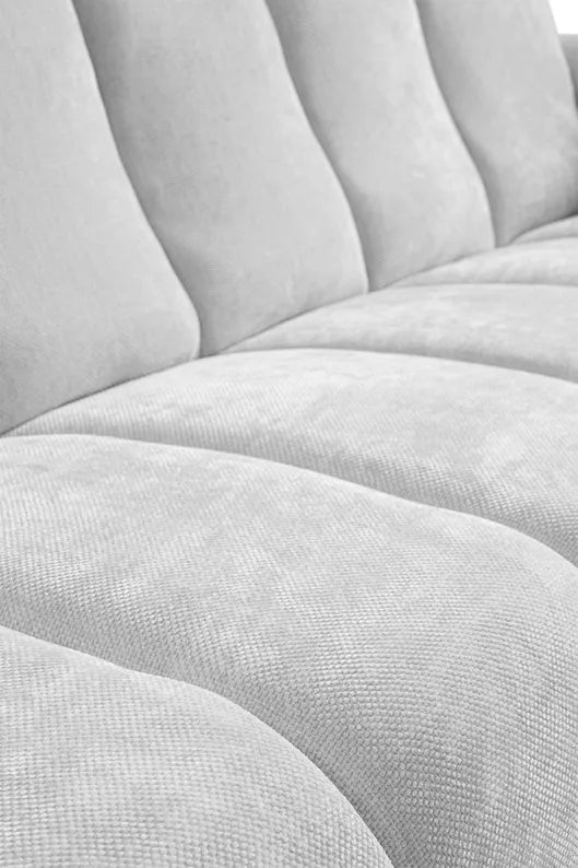 LAREVO Trīsvietīgs dīvāns, gaiši pelēks šenils - N1 Home