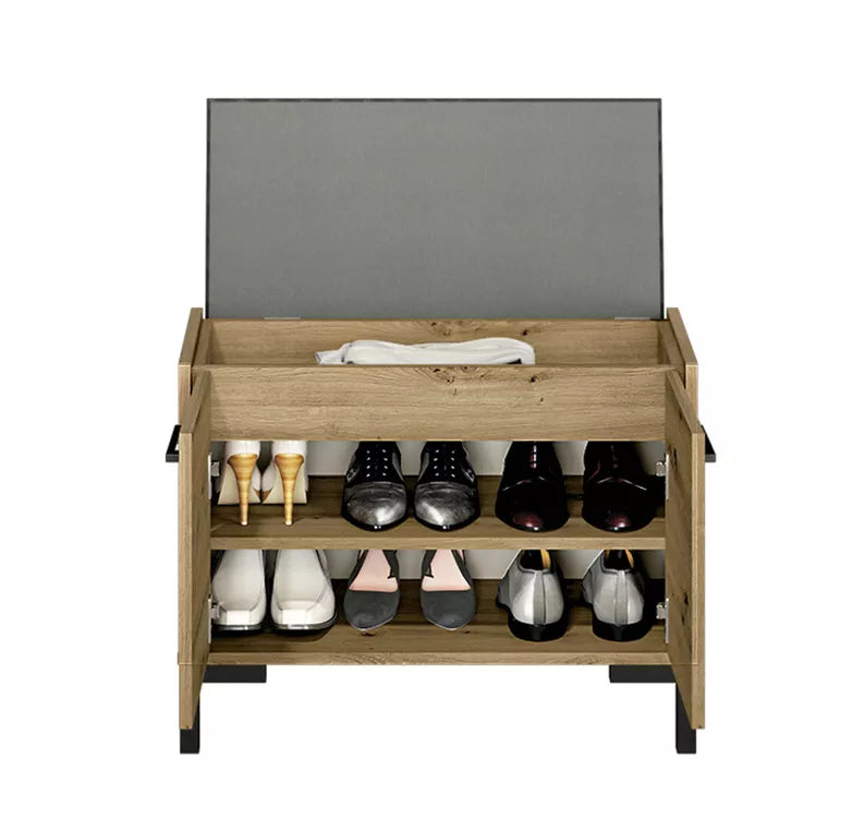 LARTI Apavu skapis 70 cm ar sēdekli, amatnieka ozols - N1 Home