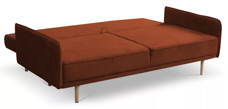 DERSPI Trīsvietīgs dīvāns, sarkans, hidrofobs samts - N1 Home