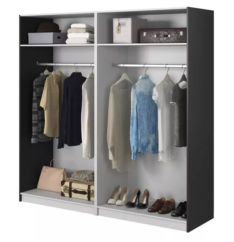 MEFRA Četrdurvju skapis 200 cm, melns - N1 Home