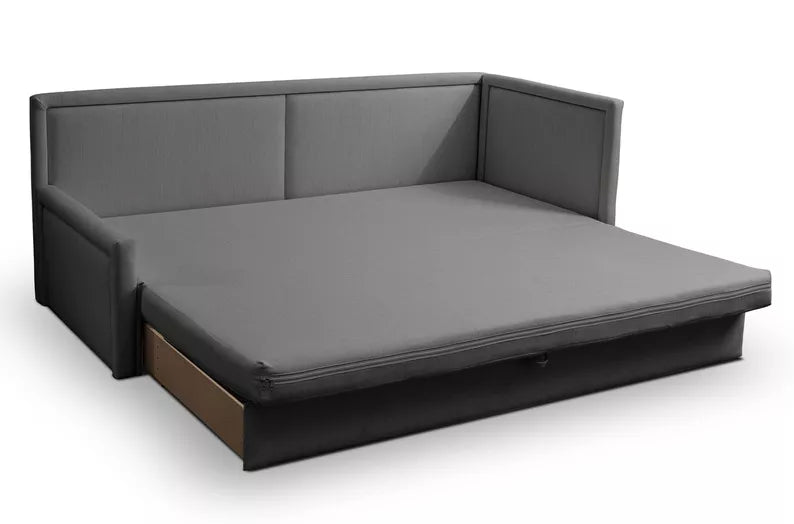 RILI Jauniešu gulta ar konteineru, tumši pelēka, universāla bize - N1 Home