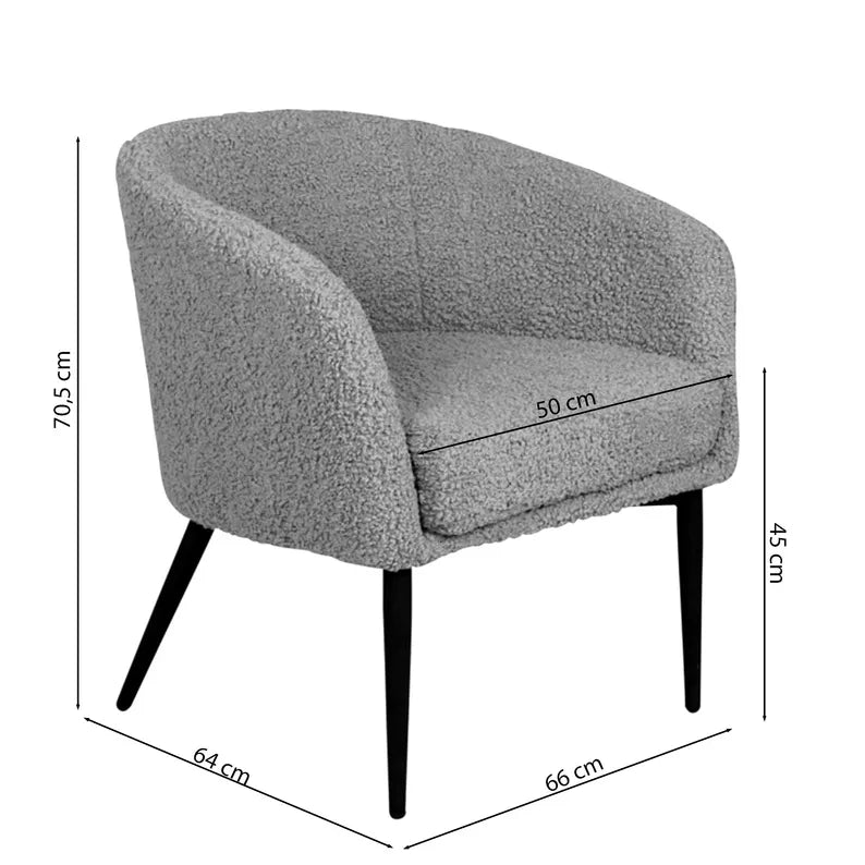 TENDY Krēsls no balta auduma - N1 Home