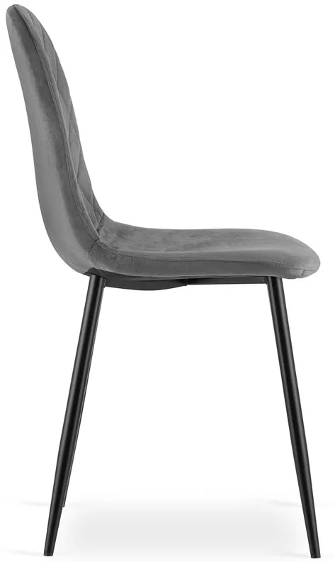 TISA Polsterēts krēsls tumši pelēkā samtā - N1 Home