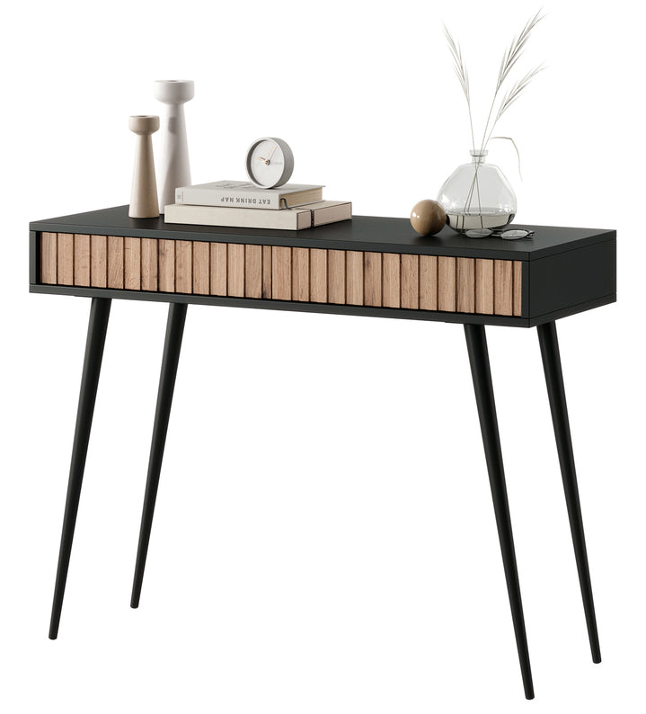 FELO Tualetes galdiņš 104 cm melns/ozols ar melnām kājām - N1 Home