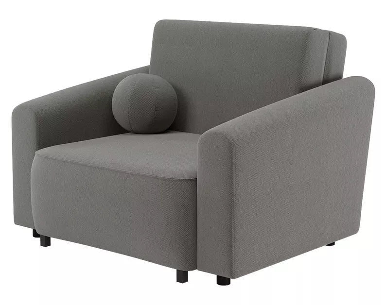 VIOSTE Atzveltnes krēsls ar glabātuvi, tumši pelēks hidrofobs šenils - N1 Home