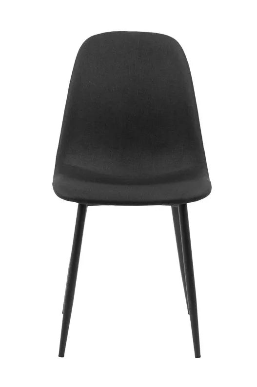 MONS Melns polsterēts krēsls ar melnām metāla kājām - N1 Home