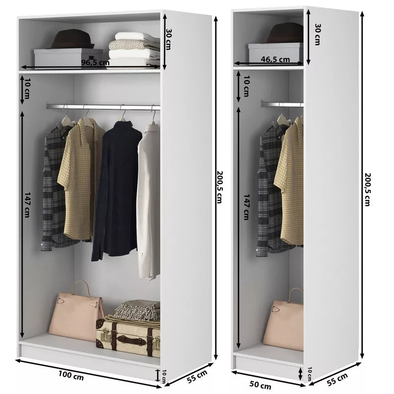 MEFRA Trīsdurvju skapis 150 cm, melns - N1 Home