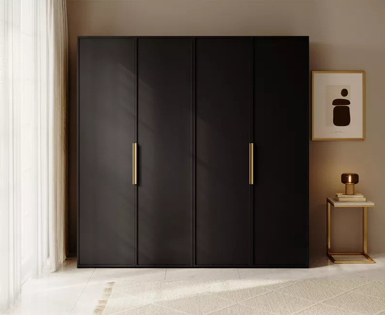 MEFRA Četrdurvju skapis 200 cm, melns - N1 Home